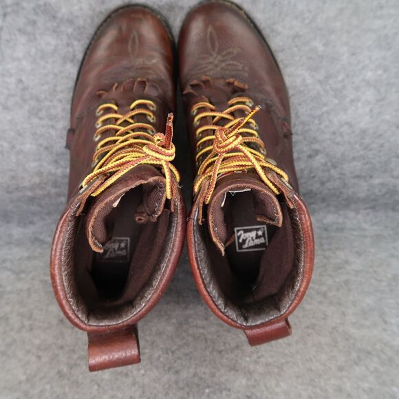 Tony Lama Shoes Mens 10 Boots Work Timber Lace Up Leather Waterproof Utility Mid - Picture 9 of 16